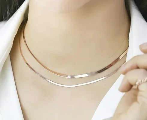 방송인기상품 18K 4mm 스네이크체인 목걸이 Best8추천